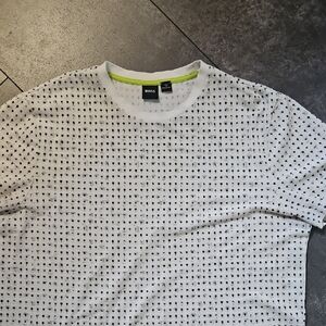 BOSS White and Black Patterned Tee